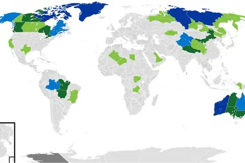 Map: Largest subnational entities in the world.