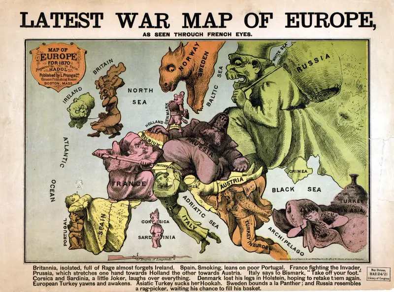 Map: Latest War Map of Europe 1870