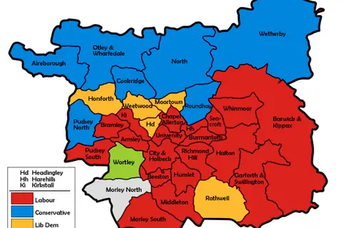 Map: Leeds Uk Local Election 2002 Map