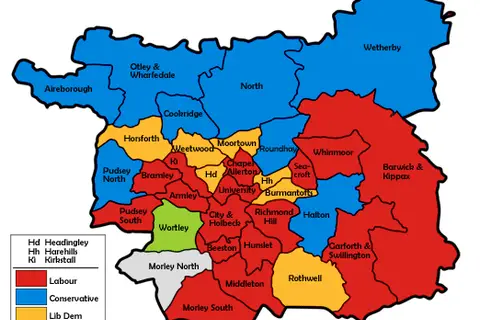 Map: Leeds Uk Local Election 2003 Map