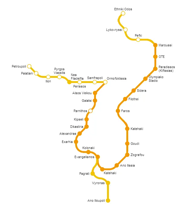 Map: Line 4 Map Athens Metro