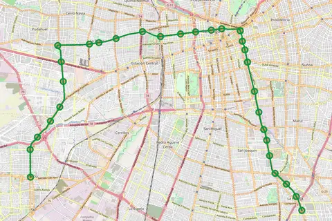 Map: Linea 5 Metro de Santiago Mapa