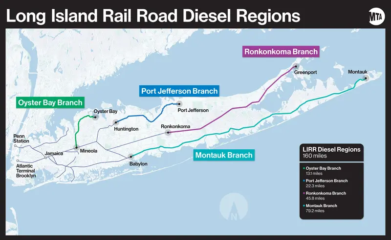 Map: Lirr Diesel Regions Map