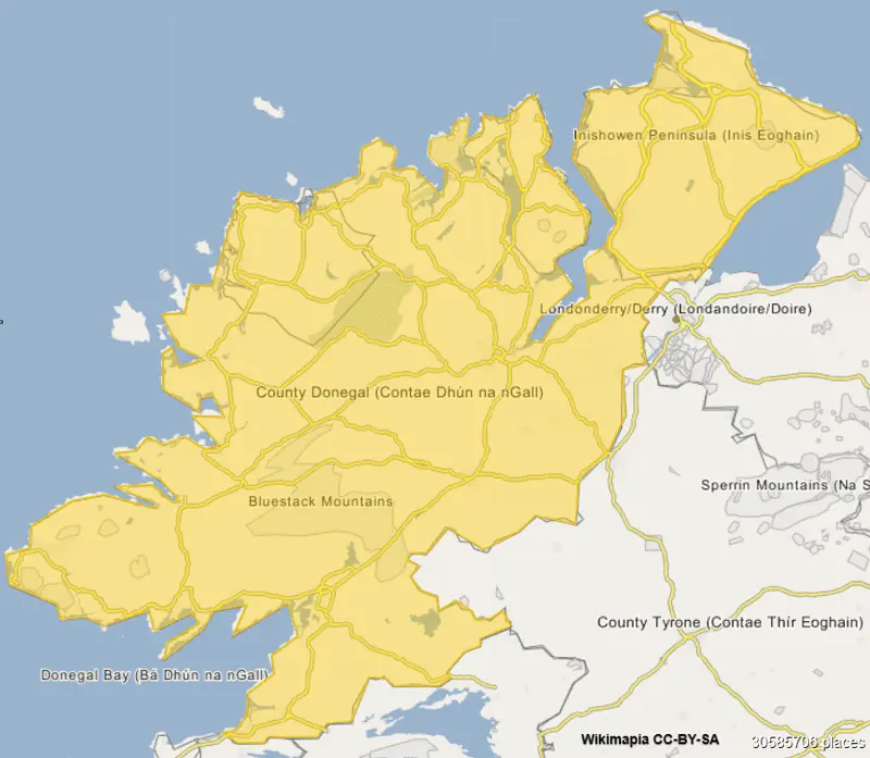Map: Location Map Ireland County Donegal