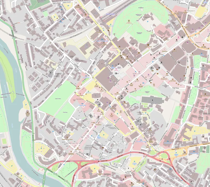 Map: Location Map United Kingdom Exeter Central