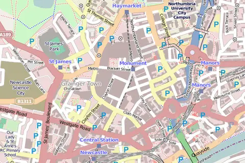 Map: Location Map United Kingdom Newcastleupontyne Central
