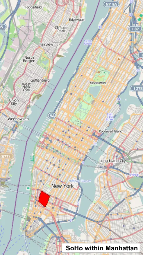Map: Location Map United States Manhattan Soho