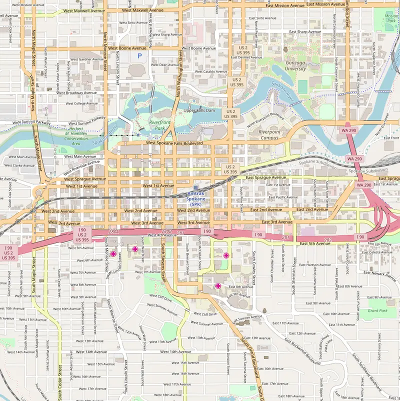 Map: Location Map United States Spokane