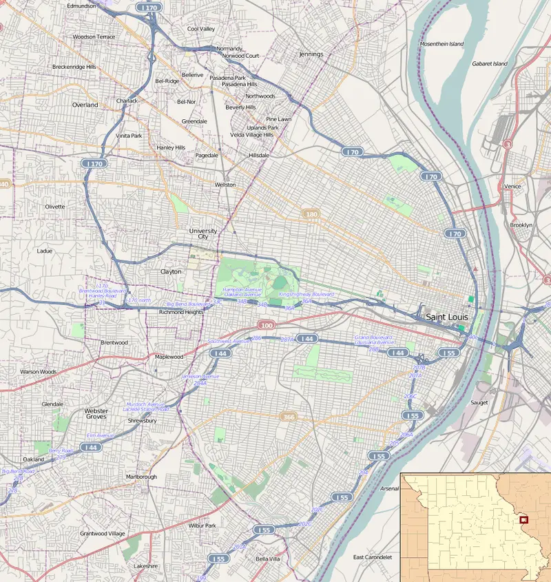 Map: Location Map Usa St Louis