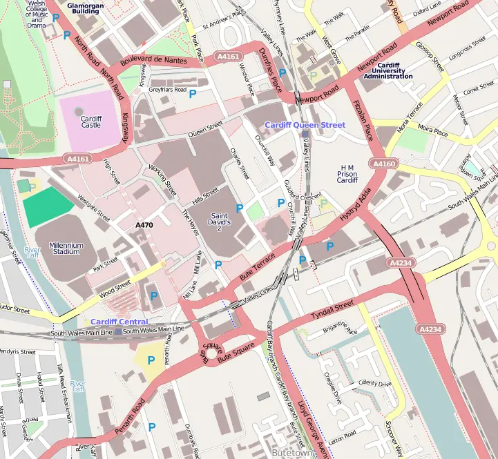 Map: Location Map Wales Cardiff Central