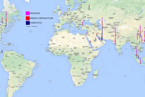 Map: Location of all +250m Skyscrapers Worldwide