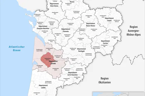 Map: Locator Map of Arrondissement Bordeaux 2019