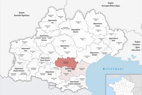 Map: Locator Map of Arrondissement Carcassonne 2019