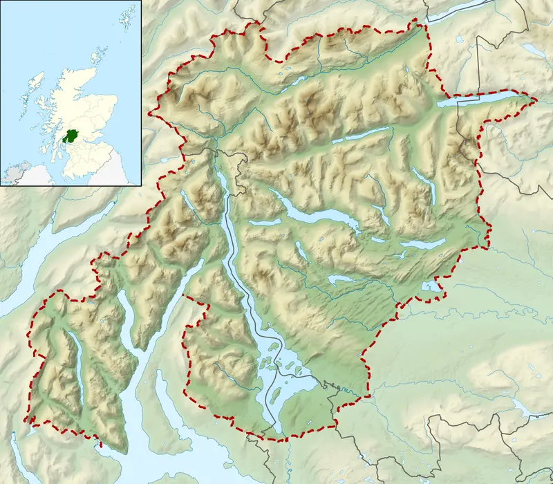 Map: Loch Lomond and the Trossachs National Park Uk Relief Location Map