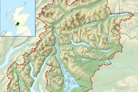 Map: Loch Lomond and the Trossachs National Park Uk Relief Location Map
