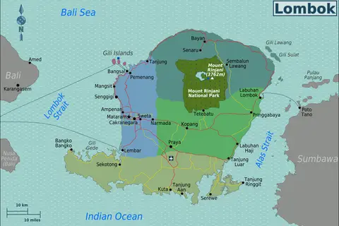 Map: Lombok Regions Map