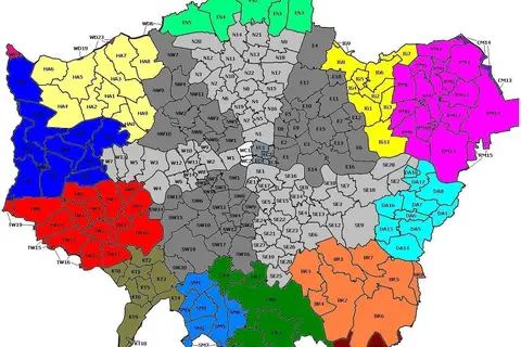 Map: London Postal Region Map