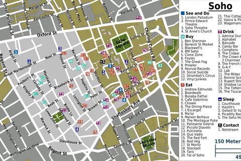 Map: London Soho District Map