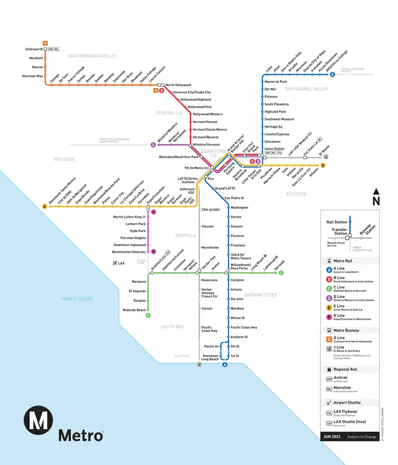 Map: Los Angeles Metro System Map