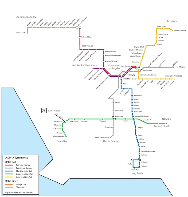 Map: Los Angeles Metro System Map Dec 2009