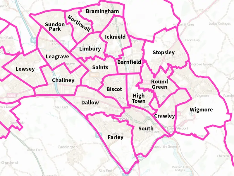Map: Luton Ward Map
