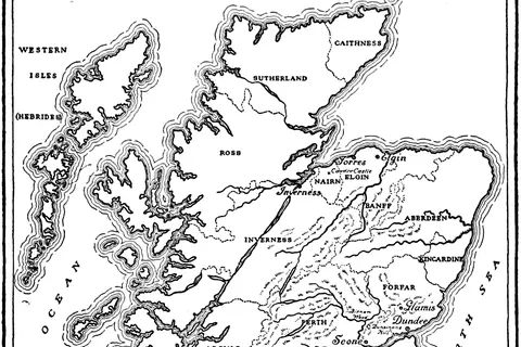 Map: Macbeth 1918 Map of Scotland
