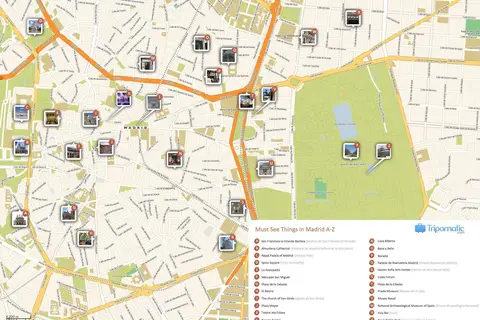 Map: Madrid Printable Tourist Attractions Map