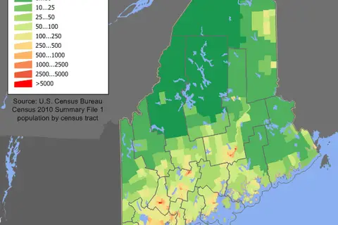 Map: Maine Population Map