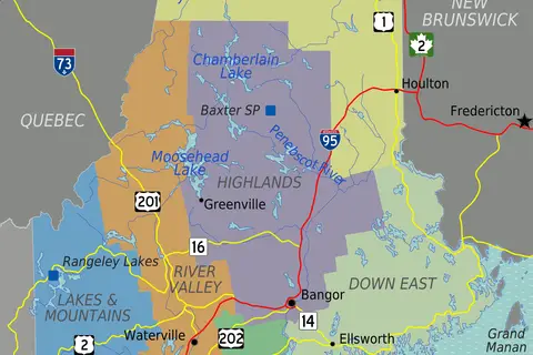 Map: Maine Regions Map