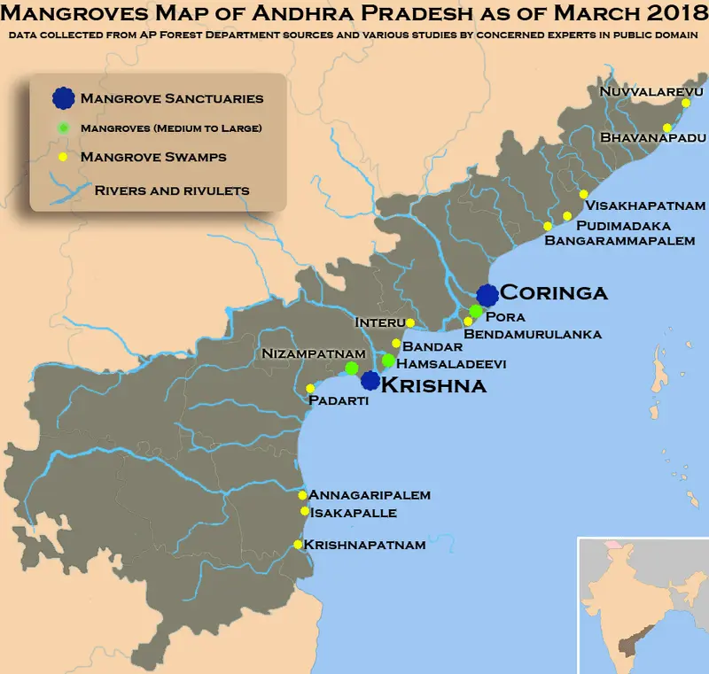Map: Mangroves Map of Andhra Pradesh