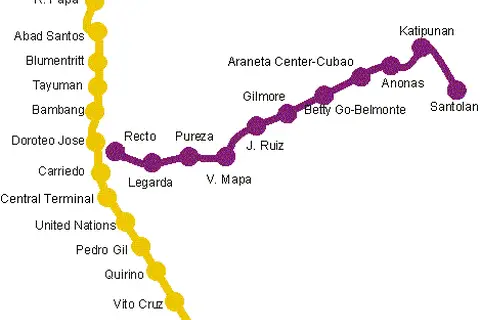 Map: Manila Lrt1 and Mrt2 Map