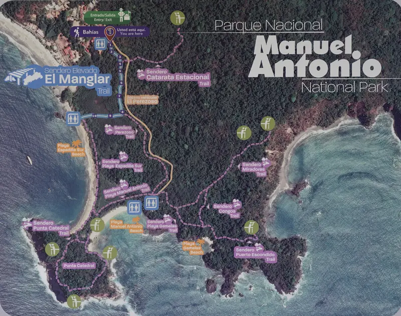 Map: Manuel Antonio Trail Map