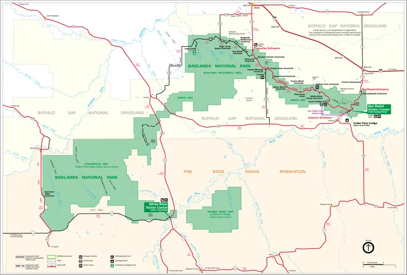 Map: Map Badlands Nationalpark