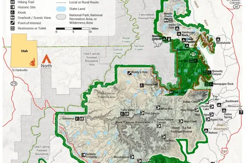 Map: Map Bears Ears National Monument Utah United States 2017 with Overlay