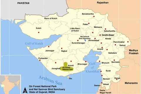 Map: Map Guj Nat Parks Sanctuary