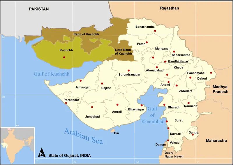 Map: Map Gujdist Kuchchh