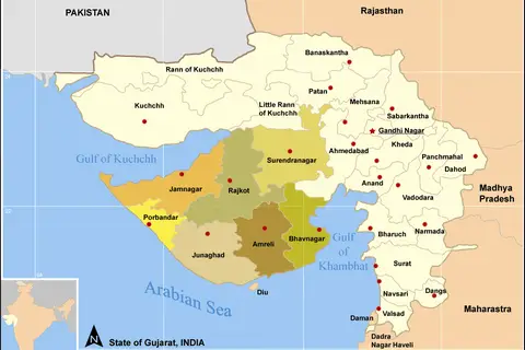 Map: Map Gujdist Saurastra