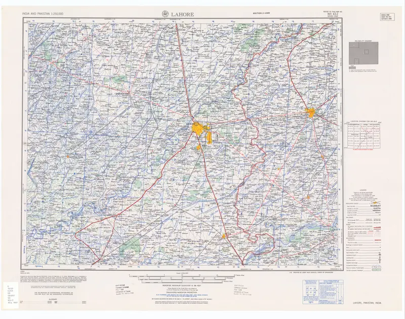 Map: Map India and Pakistan 1250000 Tile Nh 432 Lahore