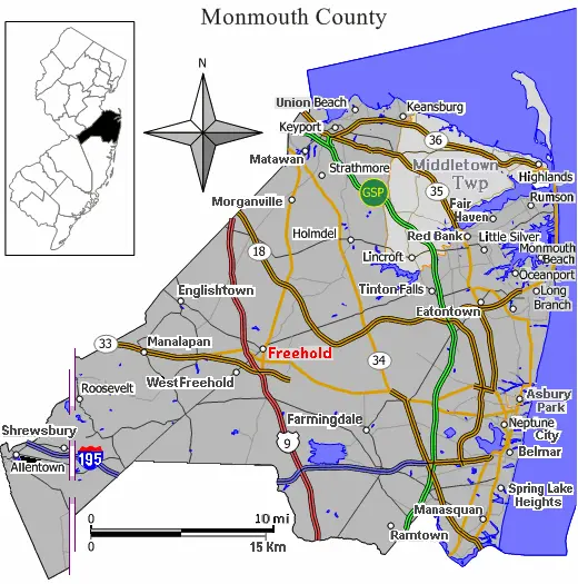 Map: Map Monmouth County Nj Towns