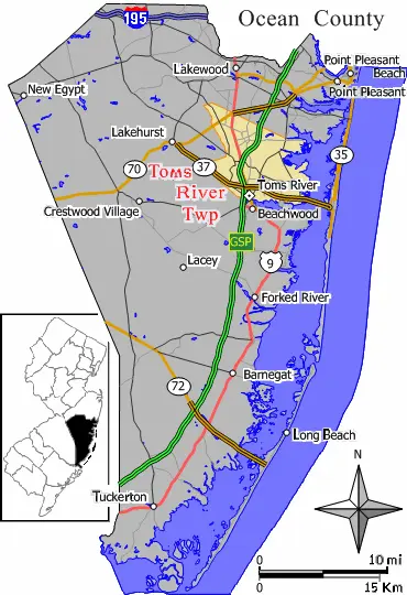 Map: Map Ocean County Nj Toms River