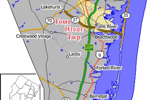 Map: Map Ocean County Nj Toms River