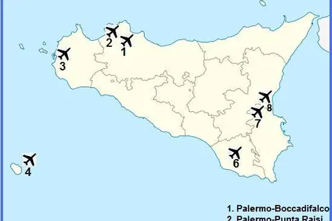 Map: Map of Airports in Sicily