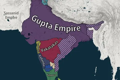 Map: Map of Ancient India During Gupta Emperor Kumaragupta Is Reign