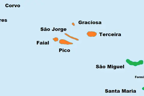 Map: Map of Azores by Island Group