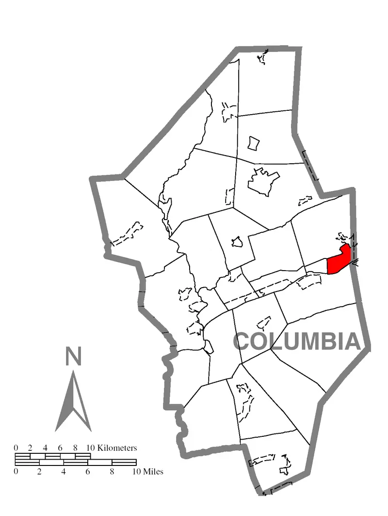 Map: Map of Berwick Columbia County Pennsylvania Highlighted