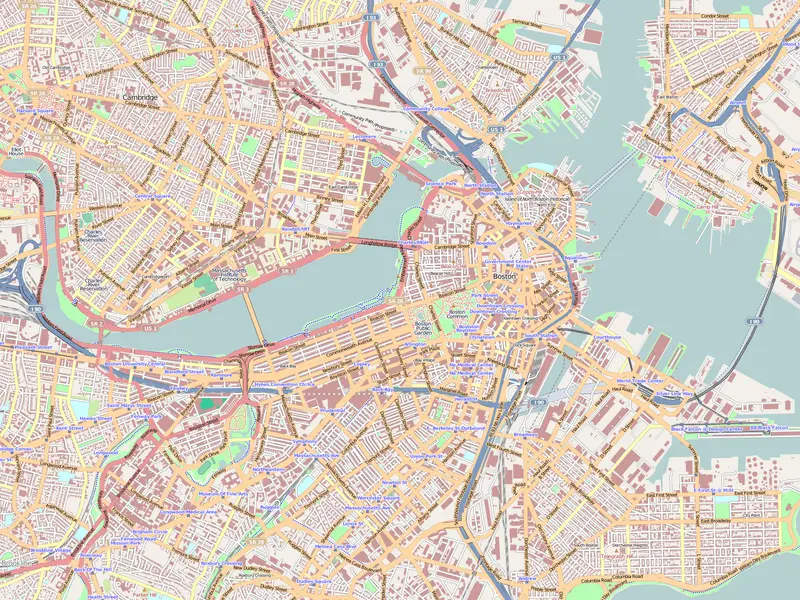 Map: Map of Boston and Cambridge