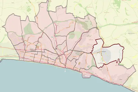Map: Map of Brighton and Hove Wards Woodingdean