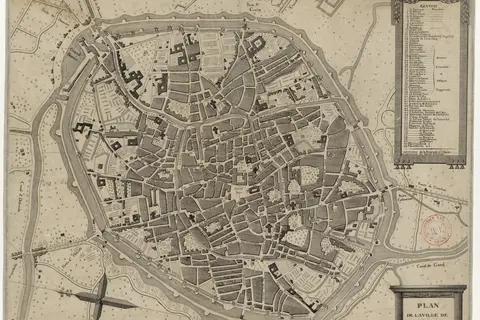 Map: Map of Bruges Begin 19Th Century