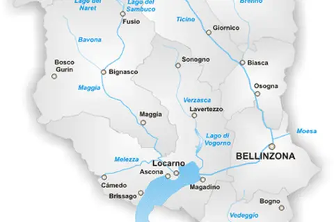 Map: Map of Canton Ticino
