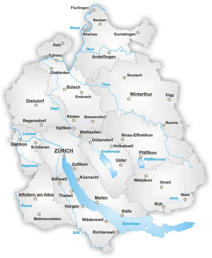 Map: Map of Canton Zurich